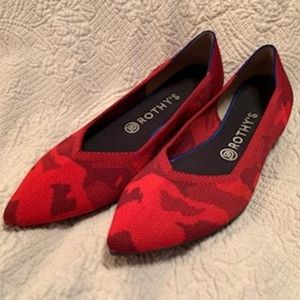 Rothey's red camo pointed flats